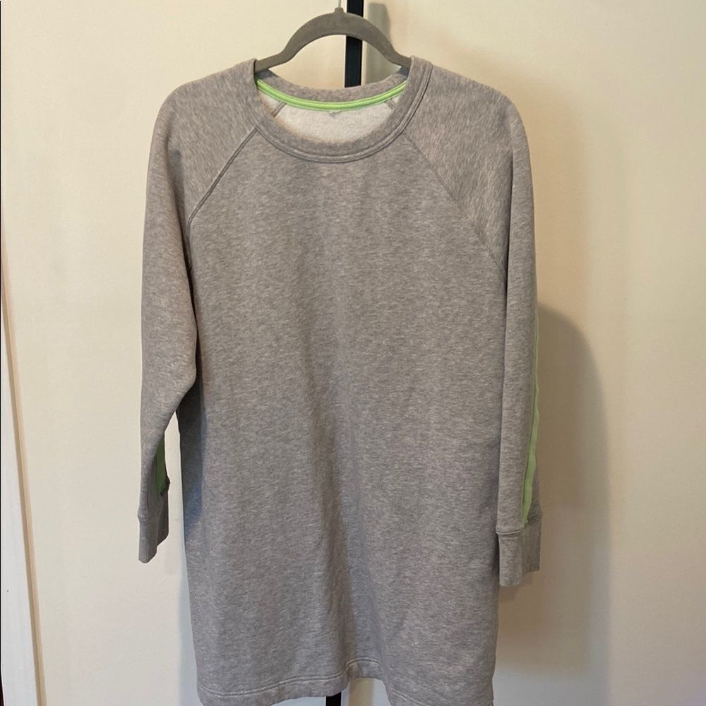 Athleta Gray Relaxed Fit Sweatshirt Dress